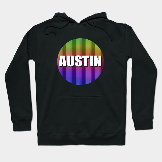 Austin Texas Rainbow Hoodie by Dale Preston Design